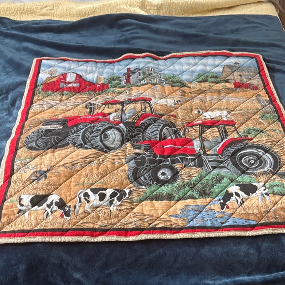 Handmade Other - Vintage Farm Tractor Case Themed Quilt Blanket
